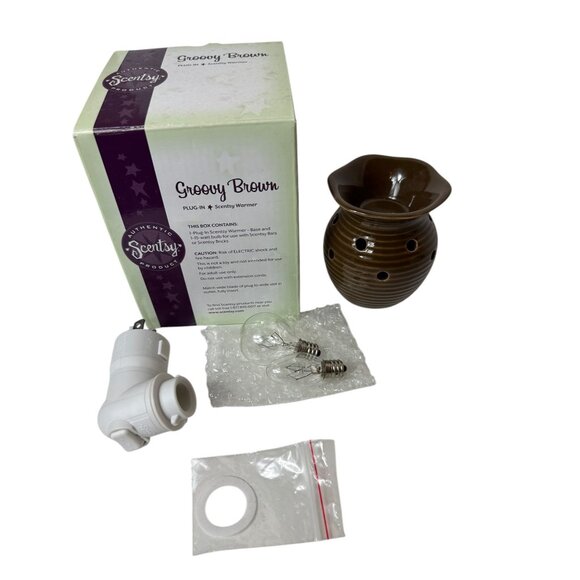 Scentsy Groovy Brown Plug-In Scented Warmer - Picture 1 of 8